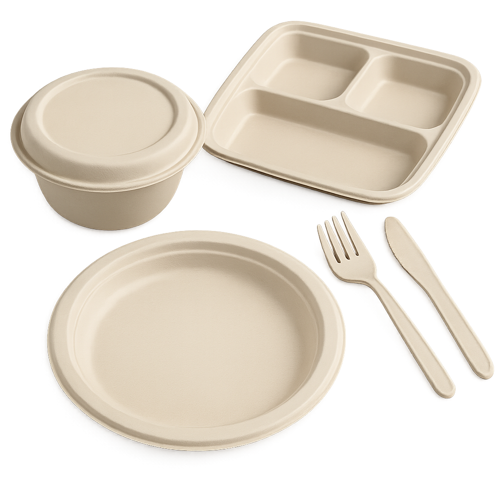 Leafline Eco tableware with hot and oily foods